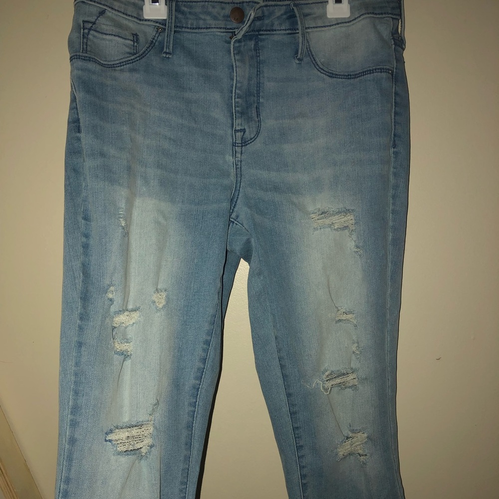 High Waisted Ripped Jeans